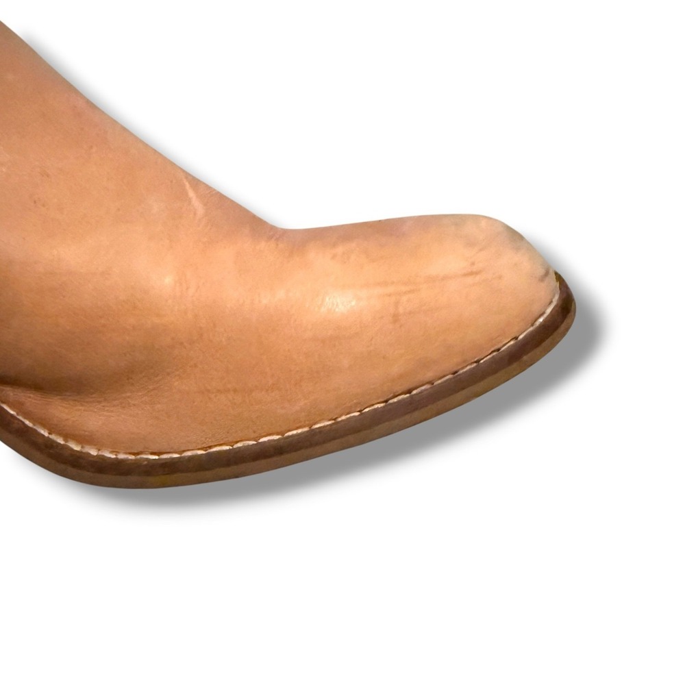 TOMS Leila Slingback Mules Womens 6.5 Tan Leather Block Heel Clogs Buckle Back - Picture 7 of 14